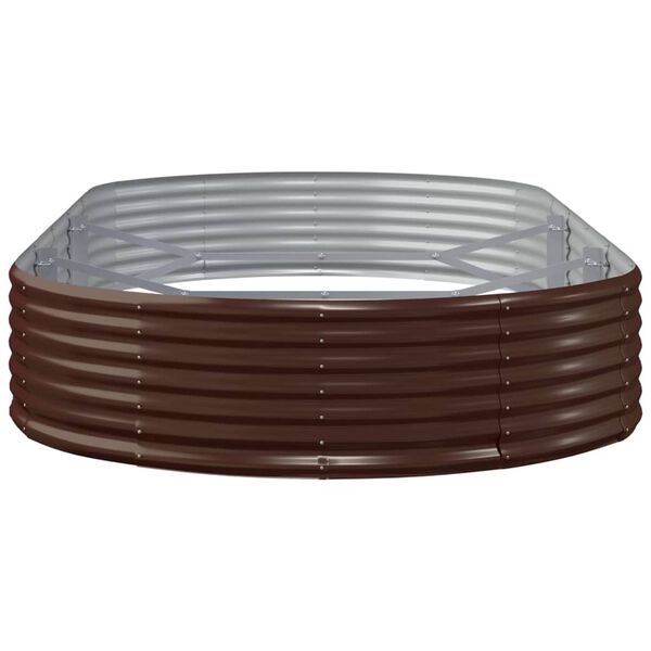 vidaXL Povi&scaron;ena vrtna gredica od pocinčanog čelika 296x140x36 cm smeđi