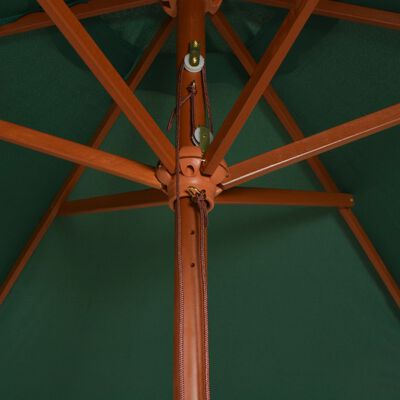 vidaXL Suncobran 270 x 270 cm s drvenom šipkom zeleni