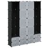 vidaXL Modularni ormarić s 18 pretinaca crno-bijeli 37x146x180,5 cm
