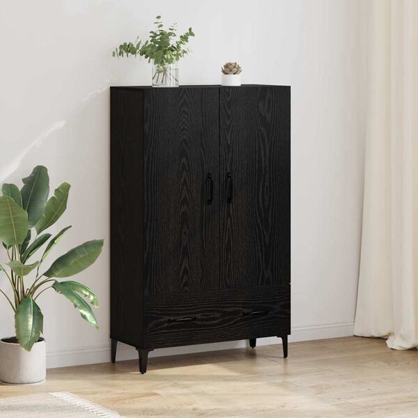 vidaXL Highboard Crni hrast 70 x 31 x 115 cm Obrađeno drvo i čelik