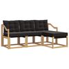vidaXL Set vanjskih sofa s jastukom 4 pcs Bijela i crna