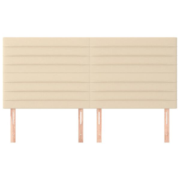 vidaXL Uzglavlje krem boje 200x5x118/128 cm tkanina