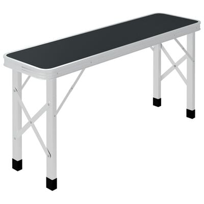 vidaXL Sklopivi stol za kampiranje s 2 klupe aluminijski sivi