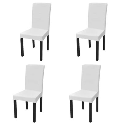 vidaXL Rastezljive navlake za stolice 4 kom Bijela boja