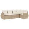 vidaXL 5-dijelni vrtni set sofa s jastucima bež od poliratana