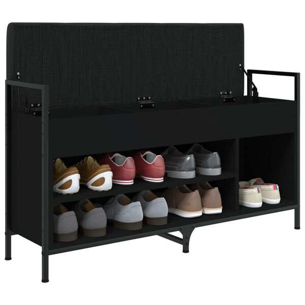 vidaXL Klupa za cipele crna 105,5x32x57,5 cm od konstruiranog drva