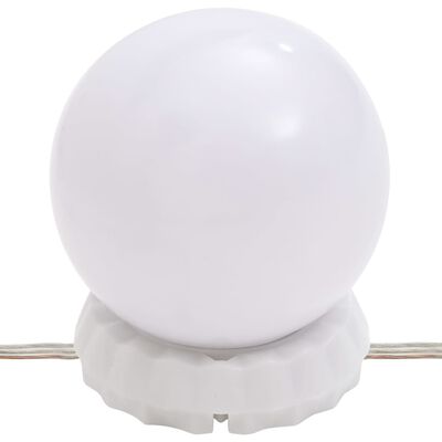 vidaXL Toaletni stolić s LED svjetlom bijeli 95x50x133,5 cm borovina