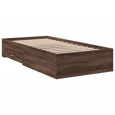 vidaXL Okvir za krevet s uzglavljem smeđa boja hrasta 100x200cm drveni
