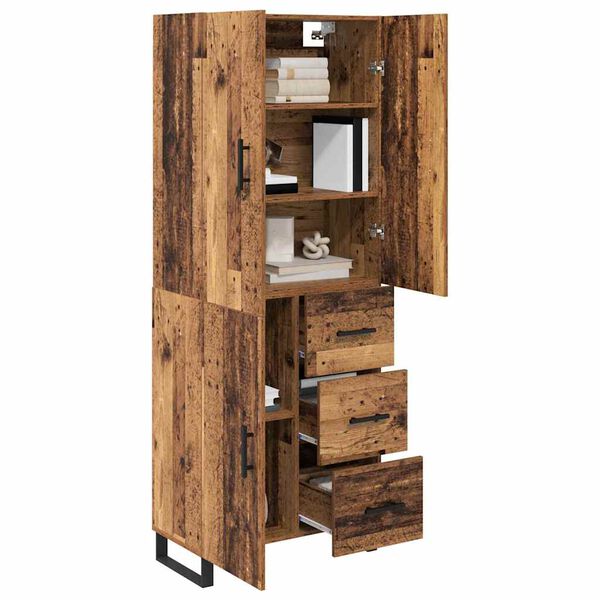 vidaXL Highboard s ladicama 2 pcs Staro drvo 69,5 x 34 x 180 cm