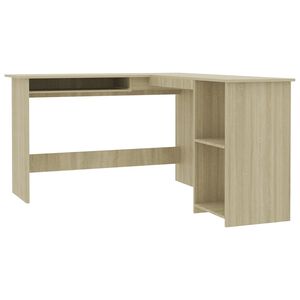 vidaXL Kutni radni stol boja hrasta 120x140x75 cm konstruirano drvo