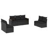 vidaXL 7-dijelni set vrtnih sofa od poliratana s jastucima crni