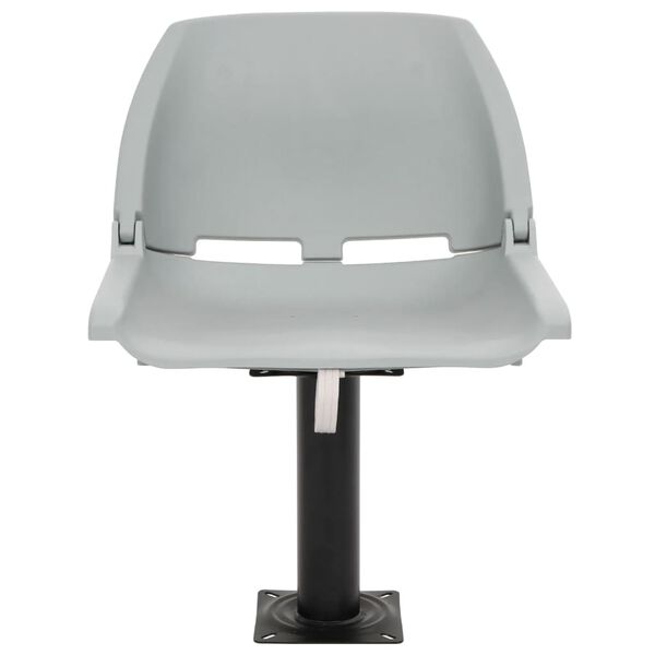 vidaXL 4-dijelno sklopivo sjedalo za brod bez jastuka sivo 48x51x41 cm