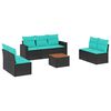 vidaXL 8-dijelni set vrtnih sofa od poliratana s jastucima crni