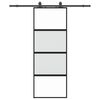 vidaXL Klizna vrata s priborom crna 76 x 205 cm kaljeno staklo