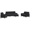 vidaXL 4-dijelni set sofa s jastucima crni bar&scaron;unasti