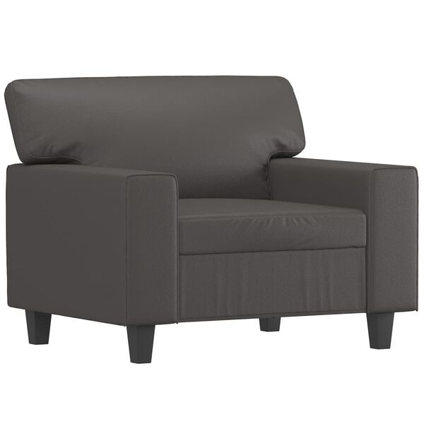 vidaXL 3-dijelni set sofa s jastucima sivi od umjetne kože