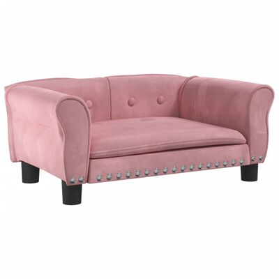vidaXL Krevet za pse ružičasti 70 x 45 x 30 cm baršunasti