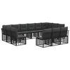 vidaXL Set vanjskih sofa Crna i tamno siva Poliester
