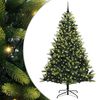 vidaXL Umjetno savitljivo božićno drvce s 300 LED dioda Zelena 240 cm