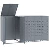 vidaXL Spremi&scaron;te za 3 kanta za otpad sivo 207x79x117 cm čelično