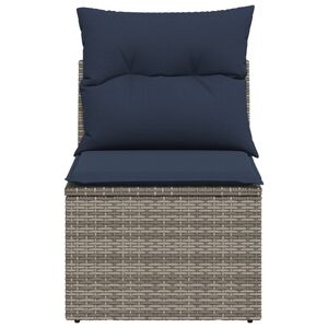 vidaXL Vrtni kauč s jastukom Siva 55 x 62 x 69 cm Poli ratan