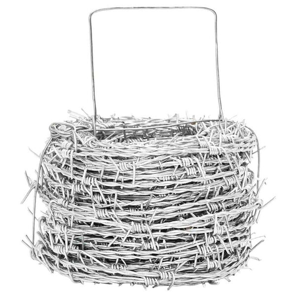 vidaXL Bodljikava žica Srebrno 50 m Čelik vruće galvaniziran