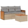 vidaXL 4-dijelni set vrtnih sofa s jastucima bež od poliratana