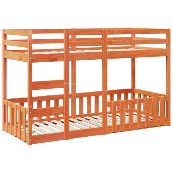 vidaXL Krevet na kat vo&scaron;tano smeđi 90x190 cm od masivne borovine