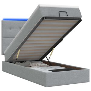 vidaXL Krevet od pjene s madracem i LED-om Svjetlosiva 80 x 200 cm