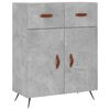 vidaXL Komoda siva boja betona 69,5x34x90 cm od konstruiranog drva