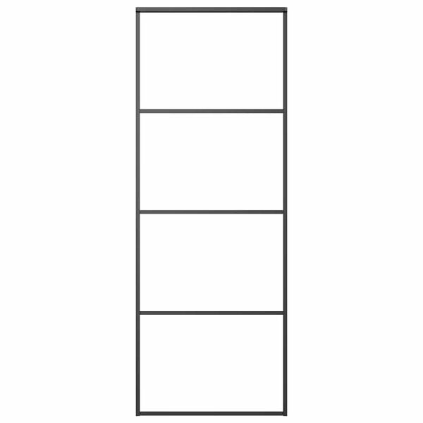 vidaXL Klizna vrata od mutnog stakla ESG i aluminija 76 x 205 cm crna