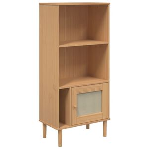 vidaXL Regal za knjige SENJA izgled ratana smeđi 60x35x130 cm borovina