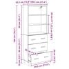 vidaXL Highboard Staro drvo 69,5 x 32,5 x 180 cm Konstruirano drvo