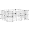 vidaXL Kavez za ljubimce s 36 panela i vratima crni 35 x 35 cm čelični