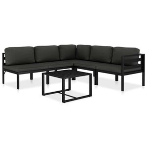 vidaXL 6-dijelna vrtna garnitura s jastucima aluminijska antracit