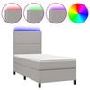 vidaXL Krevet box spring s madracem LED svjetlosivi 100x200 cm tkanina