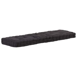vidaXL Paletni podni jastuk pamučni 120 x 40 x 7 cm crni