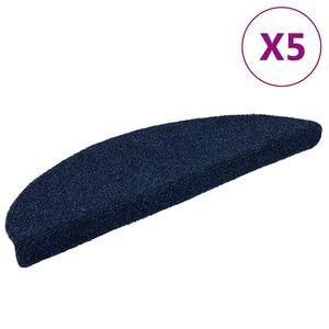 vidaXL Prostirke za stepenice, samoljepljive, 5 kom. 56x17x3 cm, tamnoplave, poluokrugle