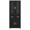 vidaXL Highboard Crni hrast 69,5 x 34 x 180 cm Konstruirano drvo