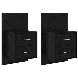 vidaXL Wall-mounted noćni ormarić 2 pcs Crni hrast 48,5 x 32,5 x 80 cm