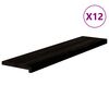 vidaXL Gazi&scaron;ta stepenice 12 kom smeđe-crni 110x30x2 cm masivna hrast
