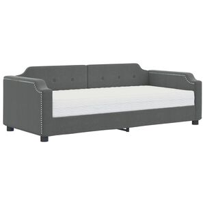 vidaXL Dnevni krevet s madracem tamnosivi 80 x 200 cm od tkanine