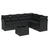 vidaXL 7-dijelni set vrtnih sofa od poliratana s jastucima crni