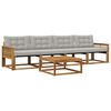 vidaXL Set vanjskih sofa s jastukom 5 pcs Prirodna i svjetlosiva