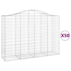 vidaXL Lučne gabionske ko&scaron;are 50 kom 200 x 50 x 140/160 cm željezne