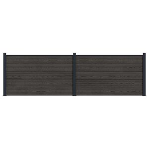 vidaXL Panel ograde 2 pcs WPC i aluminij Crna