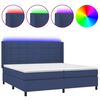 vidaXL Krevet box spring s madracem LED plavi 200x200 cm od tkanine