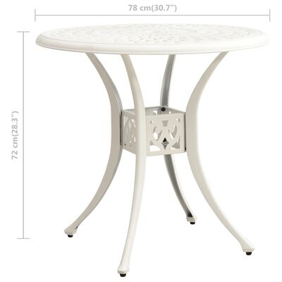 vidaXL Vrtni stol bijeli 78 x 78 x 72 cm od lijevanog aluminija