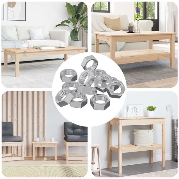 vidaXL &Scaron;esterokutna matica 12 pcs Srebrno M6 Metal