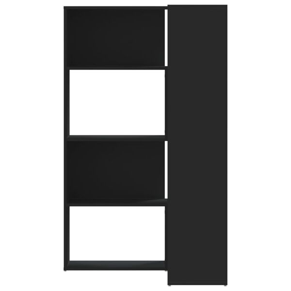 vidaXL Kutni regal za knjige s 4 razine crni 85 x 85 x 140 cm drveni